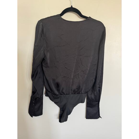 NWOT Favorite Daughter The Date Blouse in Black Satin SZ S - Picture 8 of 8